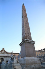 Fototapeta na wymiar Piazza del Popolo and Flaminio Obelisk in Rome, Italy