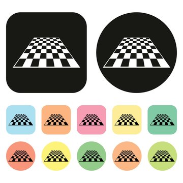 Chess icon. Chess board icon. Vector
