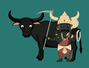 Yamraj with Buffalo