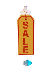Obraz premium Big Brown SALE tag sign hanging on the stand