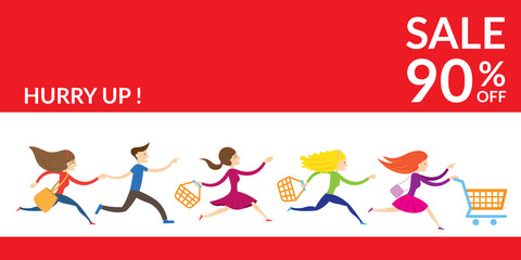 Women Hurry Run to Sale