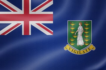British Virgin Islands flag on the fabric texture background