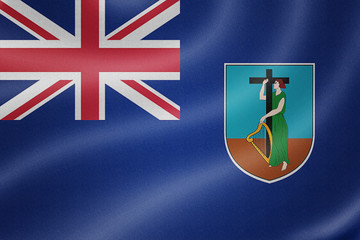 Montserrat flag on the fabric texture background