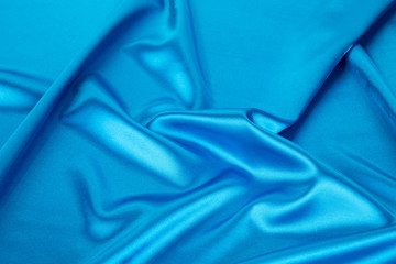 Blue silk drapery. 