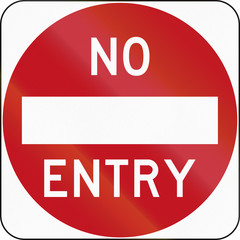 No entry sign in Australia, at the exit of a one-way road