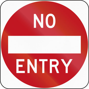 No entry sign in Australia, at the exit of a one-way road