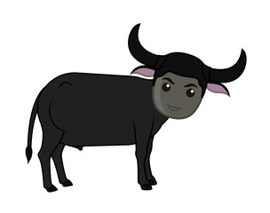 Funny Buffalo Character