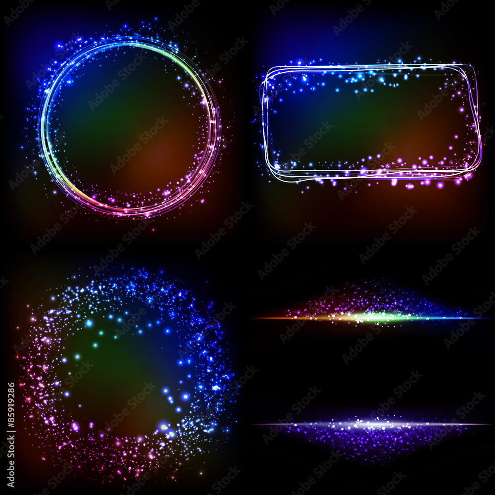 Poster abstract dark background with color light
