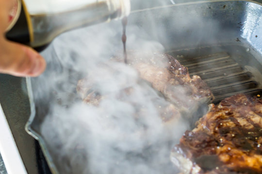 Soy souce and steak