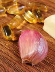 Clove garlic with pills, alternative medicine