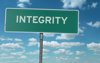 Integrity Green Road Sign