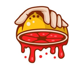 hand squeezes the juice from the grapefruit