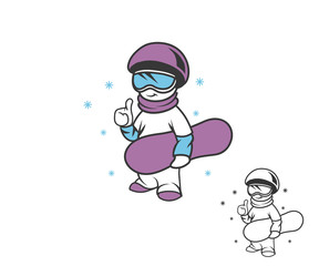 Boy snowboarder