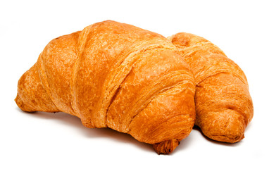Two fresh perfect croissants isolated