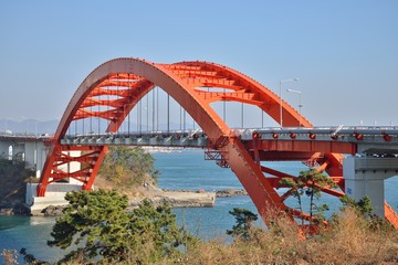 Fototapeta na wymiar Big Arch Bridge in Samcheonpo in Korea