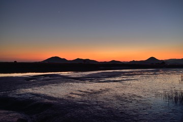 Sunset of Reeds field in Suncheon Bay in Korea