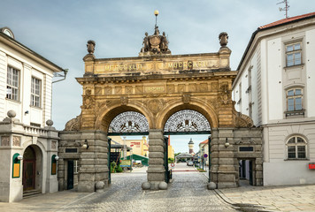 Fototapeta na wymiar Brewery Gate in Pilsen