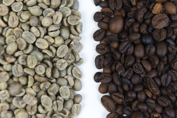 Rohkaffee Bohnen zum Rösten