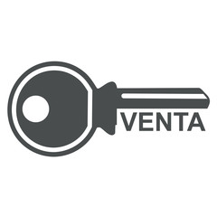 Icono llave con texto VENTA gris