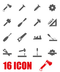 Vector grey carpentry icon set