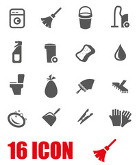 Obraz premium Vector grey cleaning icon set