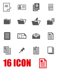 Vector grey document icon set