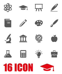 Fototapeta premium Vector grey education icon set