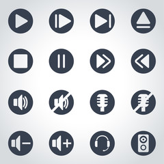 Vector black sound icon set