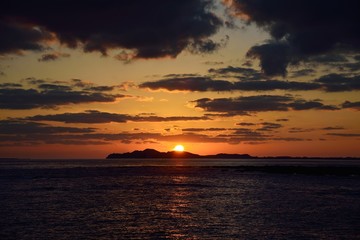 Obraz na płótnie Canvas Sunset landscape from of Jeju island, Korea