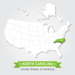 Fototapeta premium North Carolina state. USA administrative map.