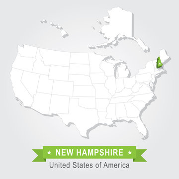 New Hampshire state. USA administrative map.