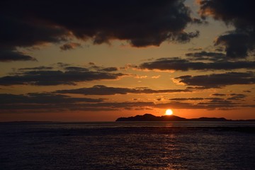 Fototapeta na wymiar Sunset landscape from of Jeju island, Korea