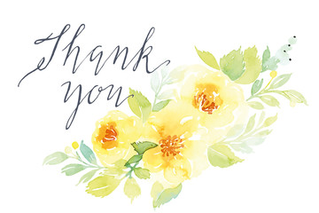 Watercolor greeting card flowers.