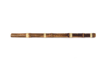 Korean traditional instrument called Danso, isolated on white