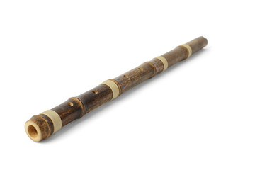 Korean traditional instrument called Danso, isolated on white