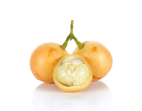 Mafai or Baccaurea ramiflora isolated on white background