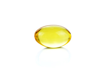 fish oil capsules isolated on the white background