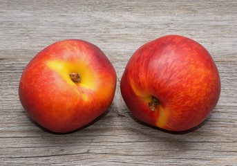 Nectarines on a wooden table