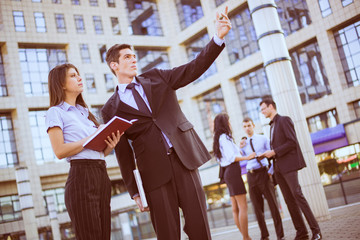 Young Businessman With His Secretary