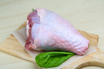 Raw turkey leg