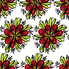 Abstract bright colored flowers background