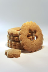 Group of shaped gingerbread cookies with cinnamon