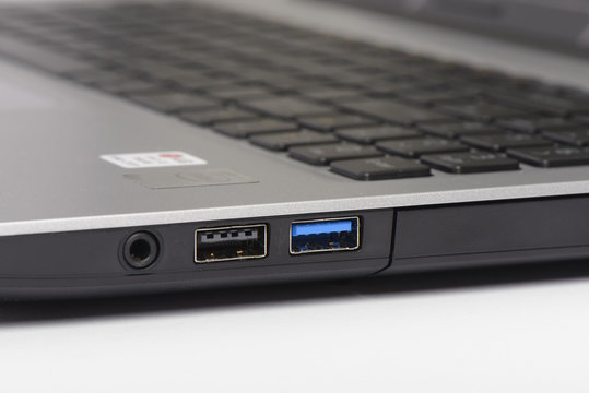 USB 2.0 and 3.0 ports of laptop computer