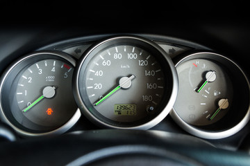 Car dashboard close up
