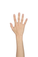 Obraz premium hand showing the five fingers