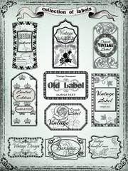 Collection of vintage labels for design.Victorian style.
