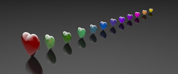 Corazones color