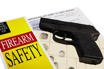 Pistol with Firearm Application and CCW Permit Fingerprint ID