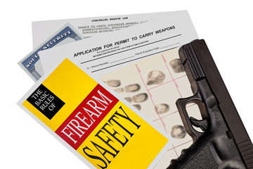 Gun with Firearm Application and CCW Permit Fingerprint ID