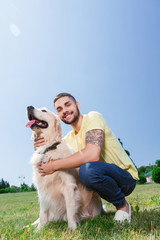 Handsome guy with his dog